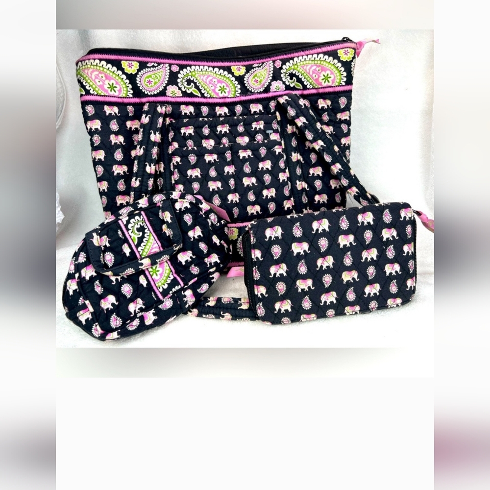 Vera Bradley 3 piece set tote, wallet, & make up bag